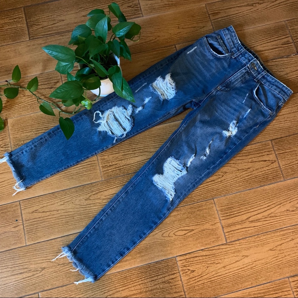 Carmar high rise distressed jeans